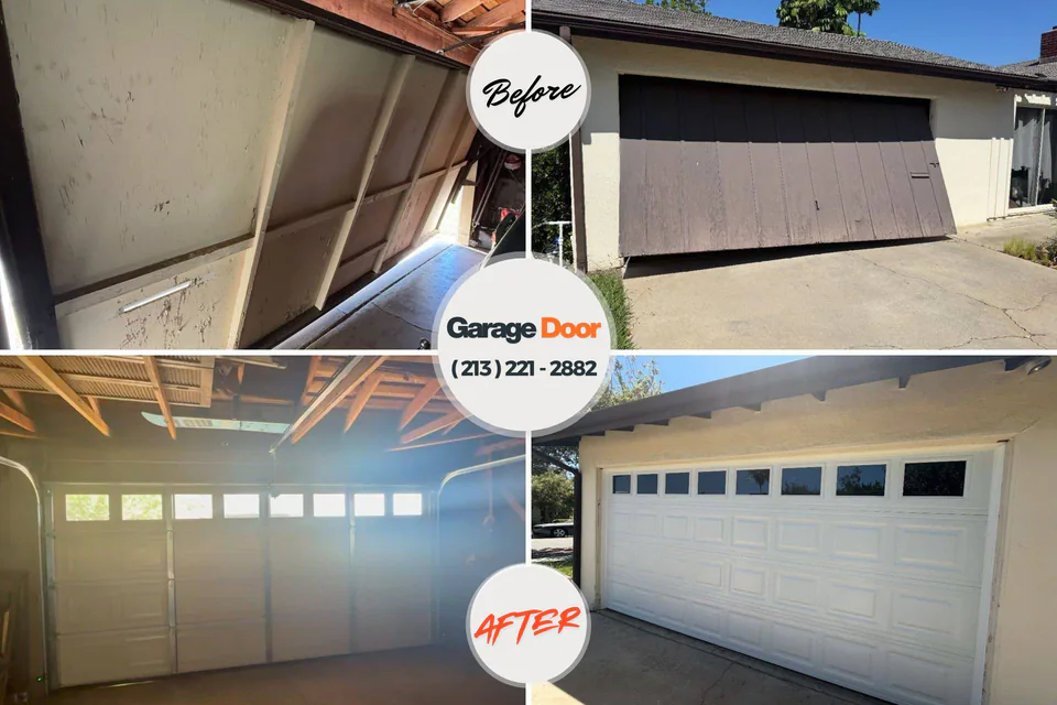 Before and after: garage door repair Liberty, PA